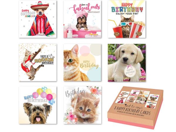 Just To Say...8pk Luxury Pets Birthday Cards