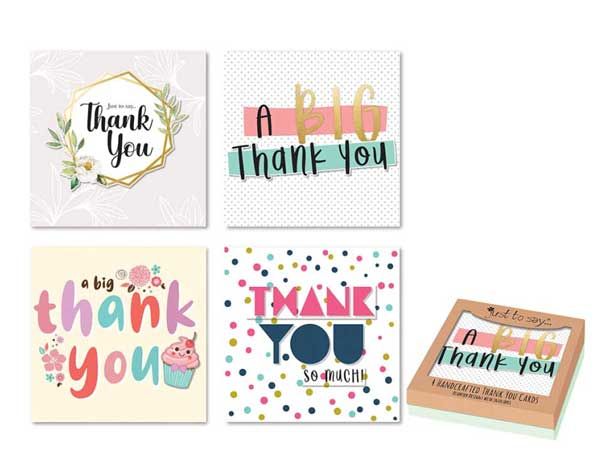 Just To Say - 4 Handcrafted Thank You Cards
