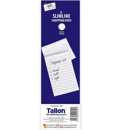 Just Stationery 6 Slimline Shopping Pads