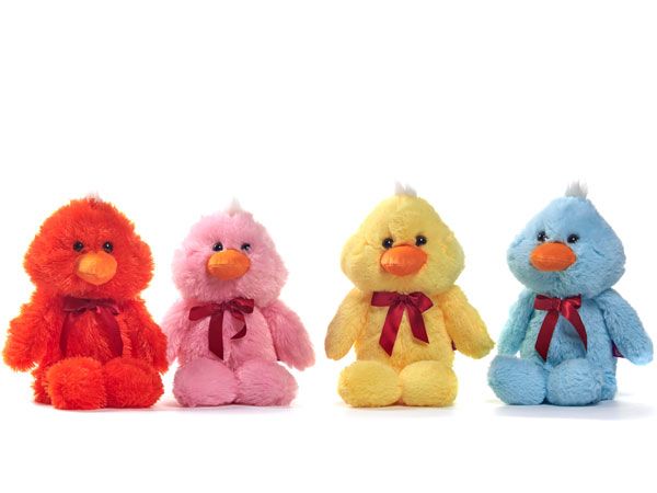 PAWS 32cm Fluffy Duck With Ribbon...Assorted, Picked At Random