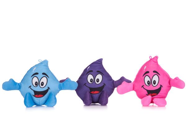 12x Assorted Coloured Comical Raindrops  - Approx 16cm