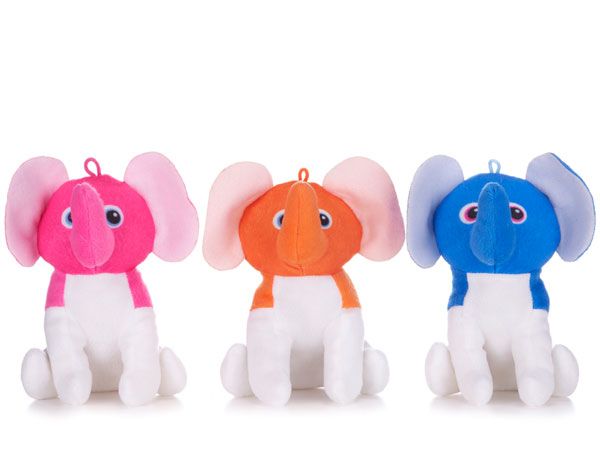 12x Assorted Coloured Elephants  - Approx 16cm