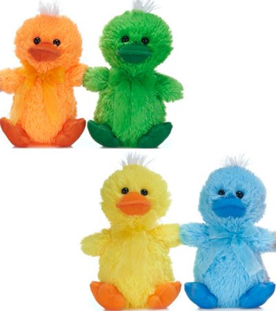 9'' / 22cm Duck With Ribbon Soft Toy.... Assorted Colours