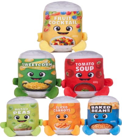 Tin Food Plushies, 4.5'' / 11cm Soft Toy,  Assorted Designs