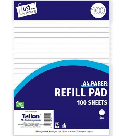 Just Stationery A4 100 Sheet Refill Pad