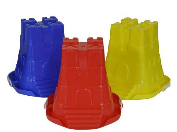 12x 8'' Square Sand Castle Bucket With Steps And Pourer