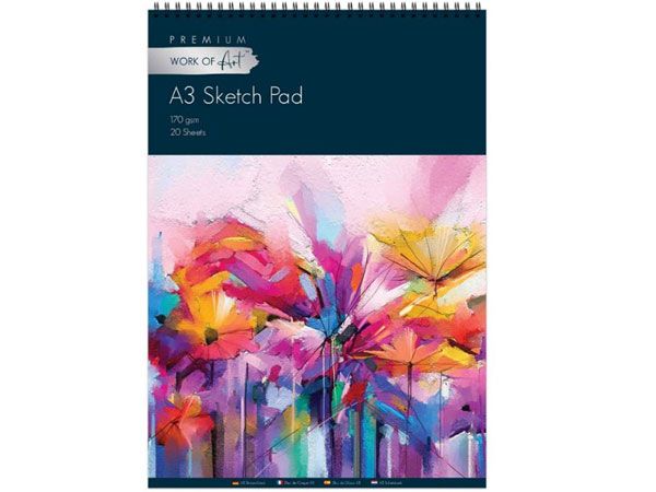 Work Of Art  A3 20 Sheet Artists Sketch Pad, Assorted Picked At Random