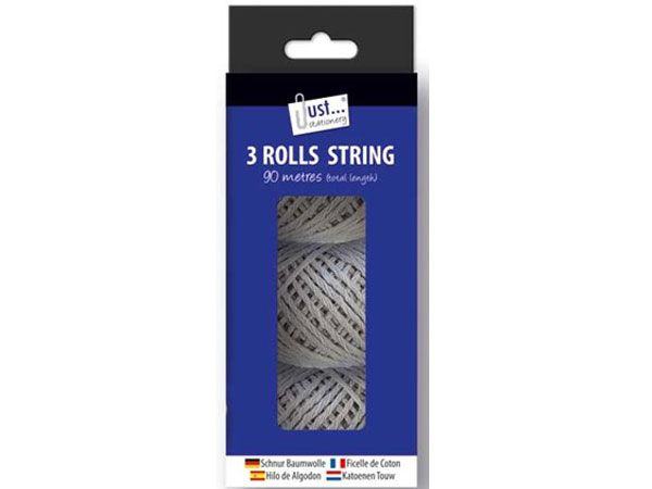 Just Stationery 3pk 40m String - Ideal For Parcels