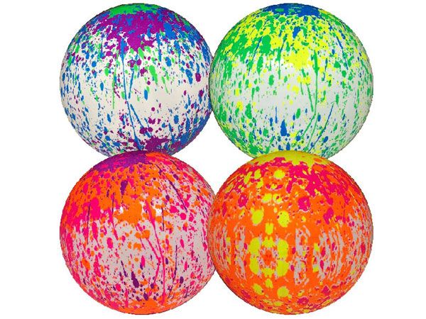 Deflated 9inch Paint Effect Ball, Assorted Picked At Random