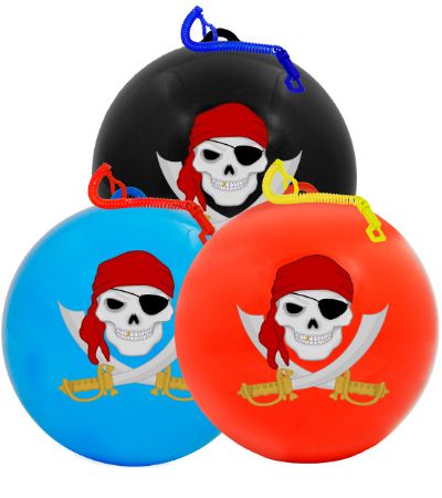 24x Deflated Skull And Crossbones Ball And Keychain