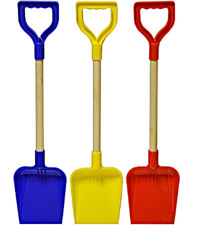 12x 22'' Wooden Shaft Sand Spade In Assorted Colours