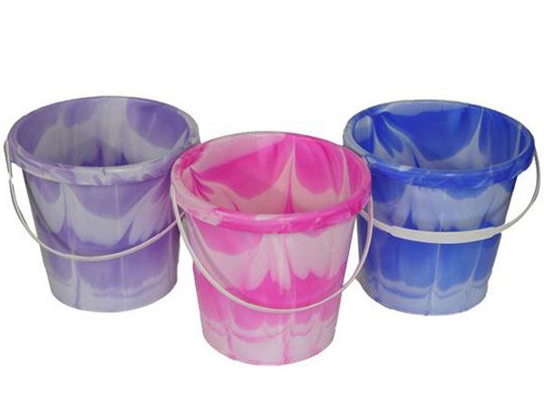 Medium 17cm Round Marble Sand Bucket, Assorted Picked At Random