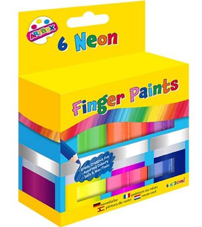 Art Box 6 Neon Finger Paints