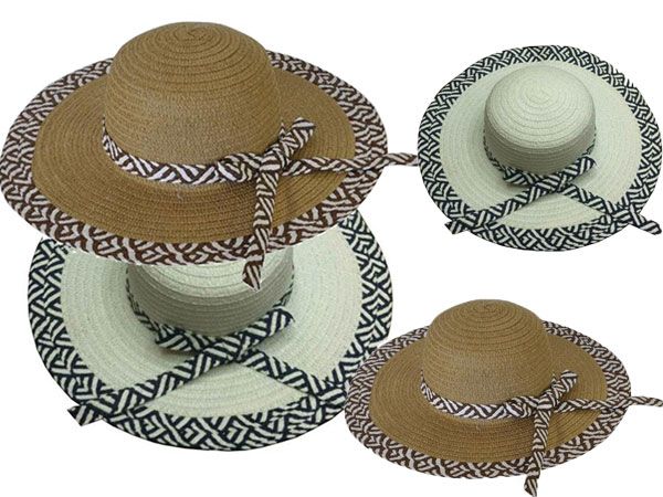 Ladies 40cm Banded Wide Brim Hat - Assorted Picked At Random
