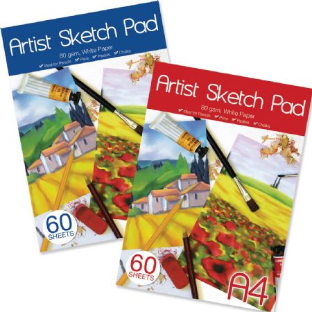 A4 60 Sheet Artists Sketch Pad, Assorted Picked At Random