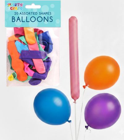 12x Party Crazy 20pk Assorted Balloons