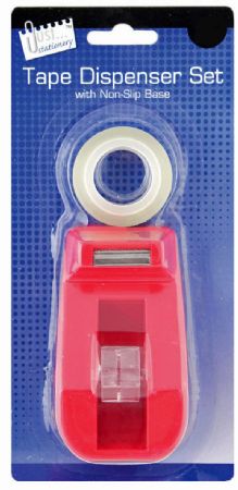 Just Stationery Small Desktop Tape Dispenser With 1 Roll Of Tape