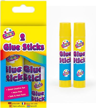 Art Box 2pk Twist Action Glue Sticks - Large 36g Tubes