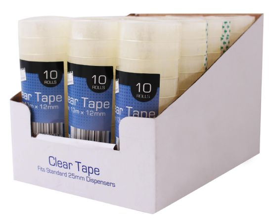 Just Stationery 10 Rolls Mini Of Clear Sticky Tape