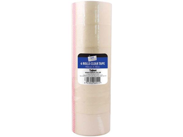 6 Rolls 48mm x 40mtr Clear Tape / Parcel Packing Tape
