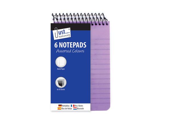 Just Stationery 6pk Neon Note Pads