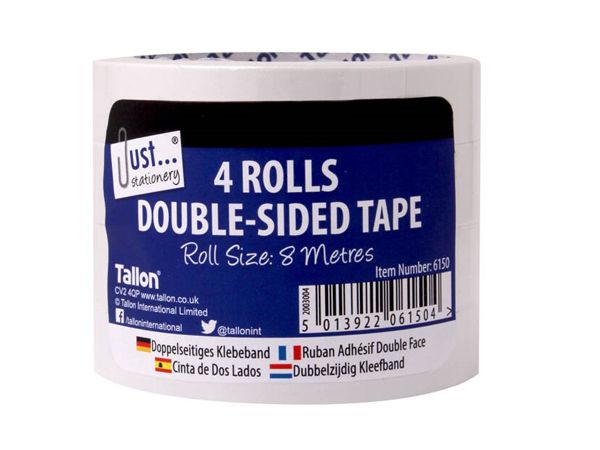 Just Stationery 4 Roll Double Sided Tape 