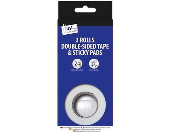 Just Stationery 2 Roll Double Sided Foam Tape And Sticky Pads