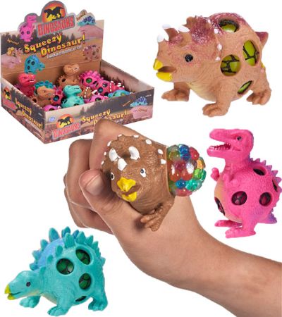 12x Squeezy Squishy Dinosaur In Counter Display  