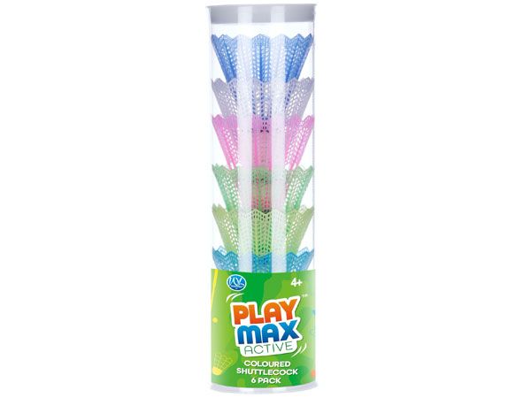 Play Max Active 6 Coloured Shuttlecocks