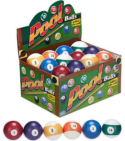 24x 63mm/2.5'' PU Pool Table Balls In Counter Display | 65166