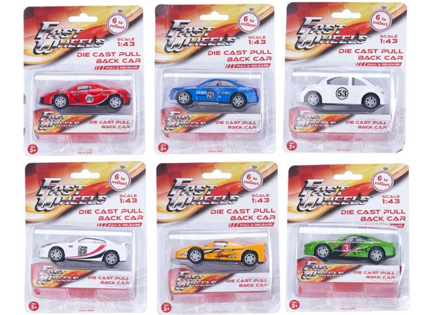 Fast Wheels 95mm Die Cast Pull Back Car, Assorted Picked At Random