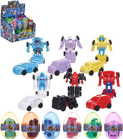 Display Of 24x Mega Morphers Car/Robot Changers In Capsule | 65617