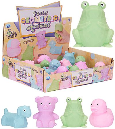 16x Squeezy Pastel Geometric Animals In Counter Display | 65785