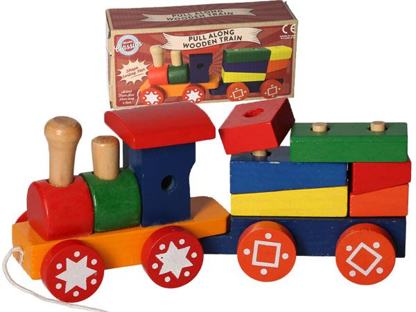 Wooden Classic Pull Along Train And Carriage, By A to Z Toys