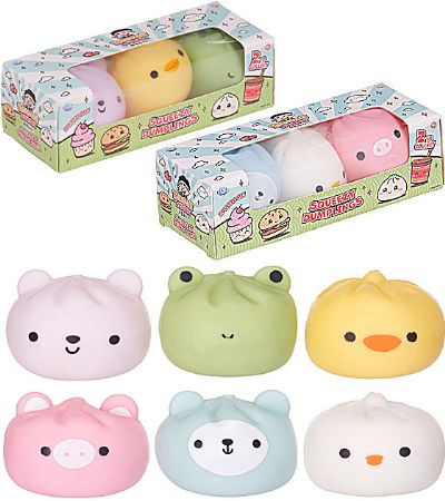 Kawaii Squishy Squeezy 3 Pack Dumplings, Assorted Picked At Random