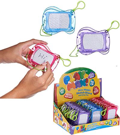 24x Mini Magic Sketch Board With Bag Clip In Counter Display