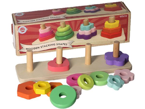 Wooden Classics Wooden Stacking Shapes, by A to Z Toys