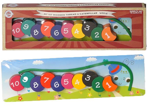 Wooden Classics My 1st Wooden Thread A Caterpillar, by A to Z Toys