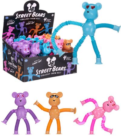 24x Light Up Street Bears With Extending Arms & Legs In Counter Display | 65879