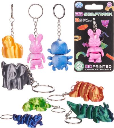 Sculptworx 3D Printed Animal Keychain..Assorted Designs