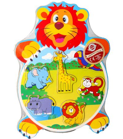 Wooden Classics Lion and Friends Puzzle, by A to Z Toys | 65916