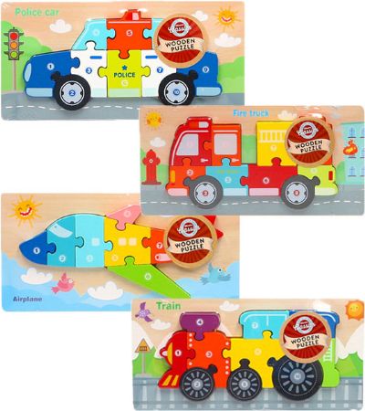Wholesale Wooden Toy Puzzle | Assorted Vehicles
