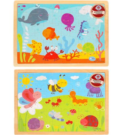 Wooden Classics Bug/Sealife Wooden Jigsaw Puzzle...Assorted Picked At Random