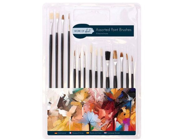 Wholesale Art Paint Brushes | 15 Pack Assorted Sizes