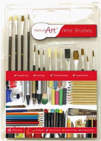 Work Of Art - 15pc Artist Brushes