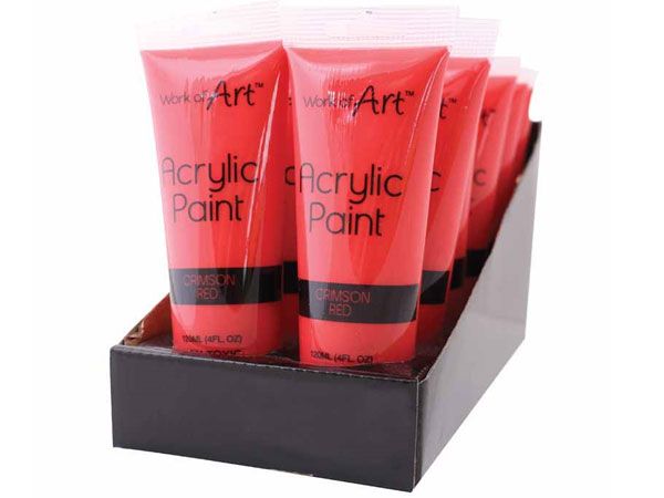 Work Of Art - 120ml Acrylic Paint, Crimson Red | 6724