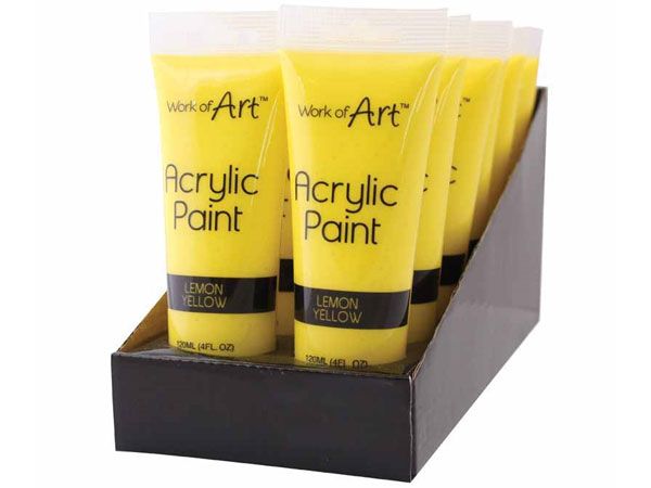 Work Of Art - 120ml Acrylic Paint, Lemon Yellow | 6727