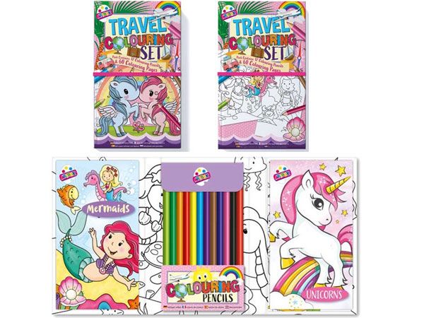 Artbox Girls Travel Colouring Set, Unicorns /Mermaids, Picked At Random