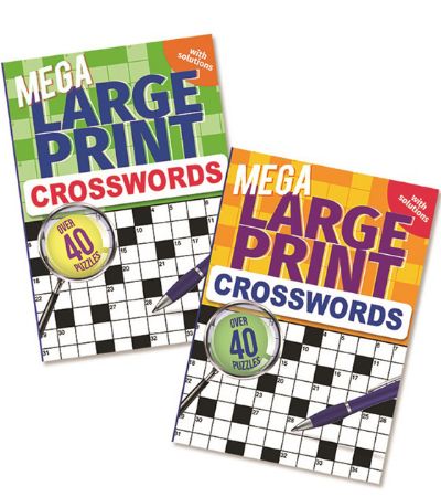 12x A4 Mega Large Print Crossword Puzzle Books
