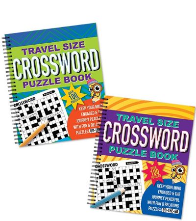 12x Travel Size Crossword Puzzle Book, Spiral Bound